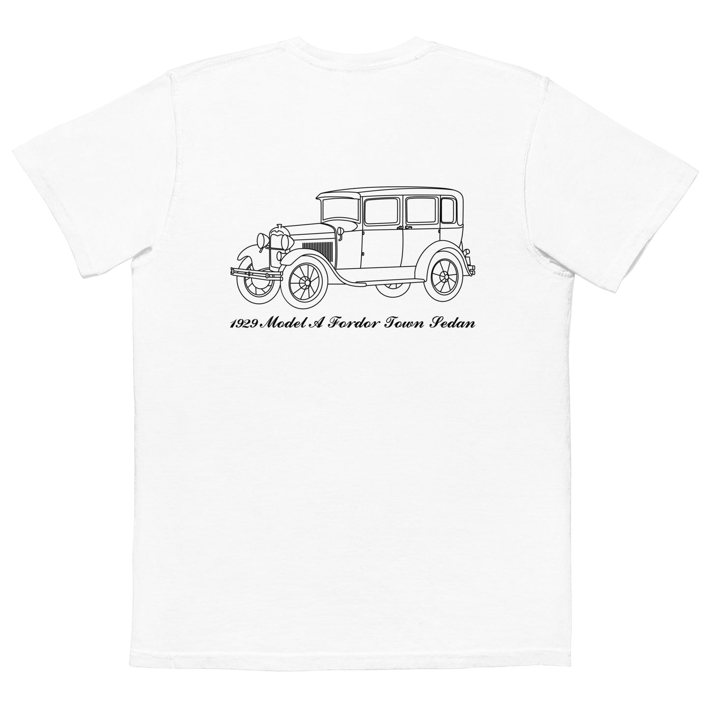 1929 Fordor Town Sedan White Pocket T-Shirt