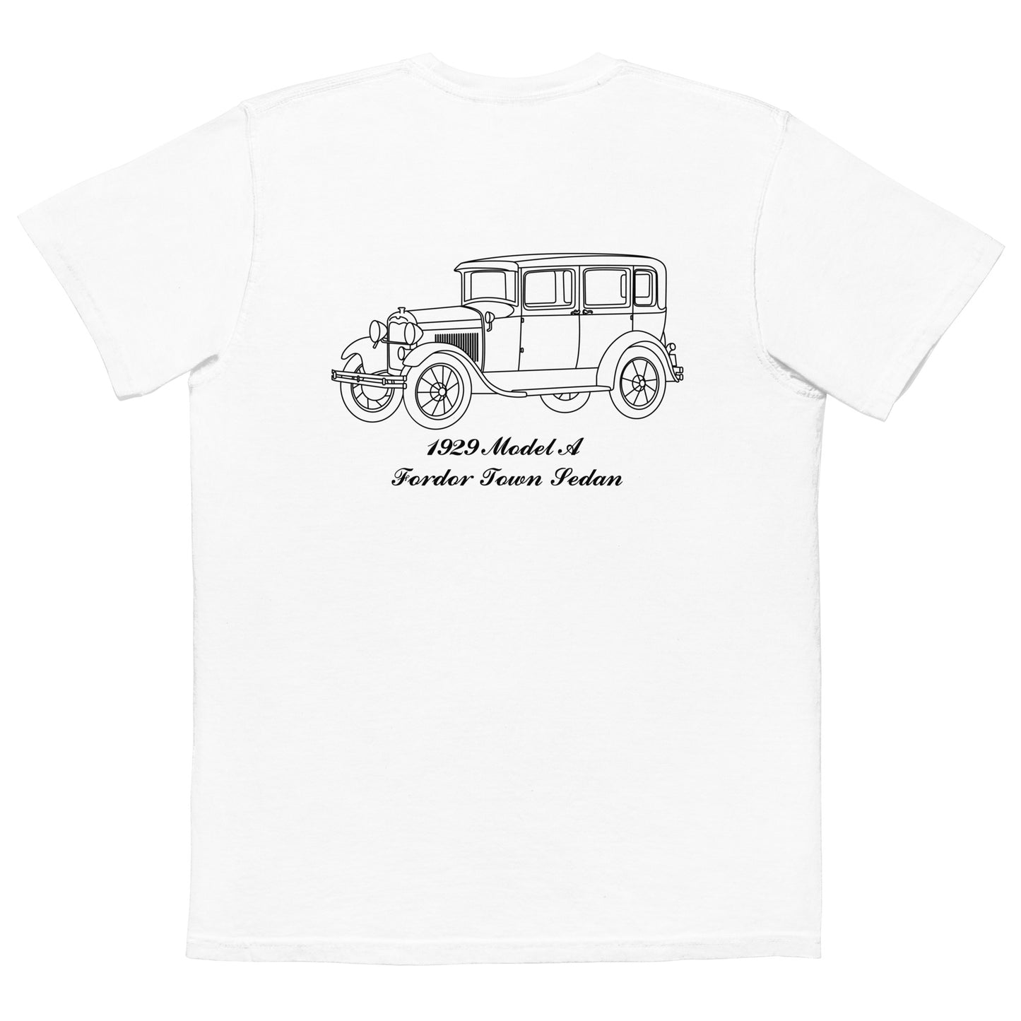 1929 Fordor Town Sedan White Pocket T-Shirt