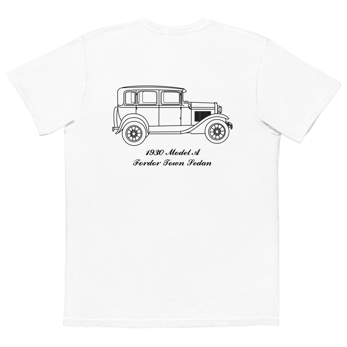 1930 Fordor Town Sedan White Pocket T-Shirt