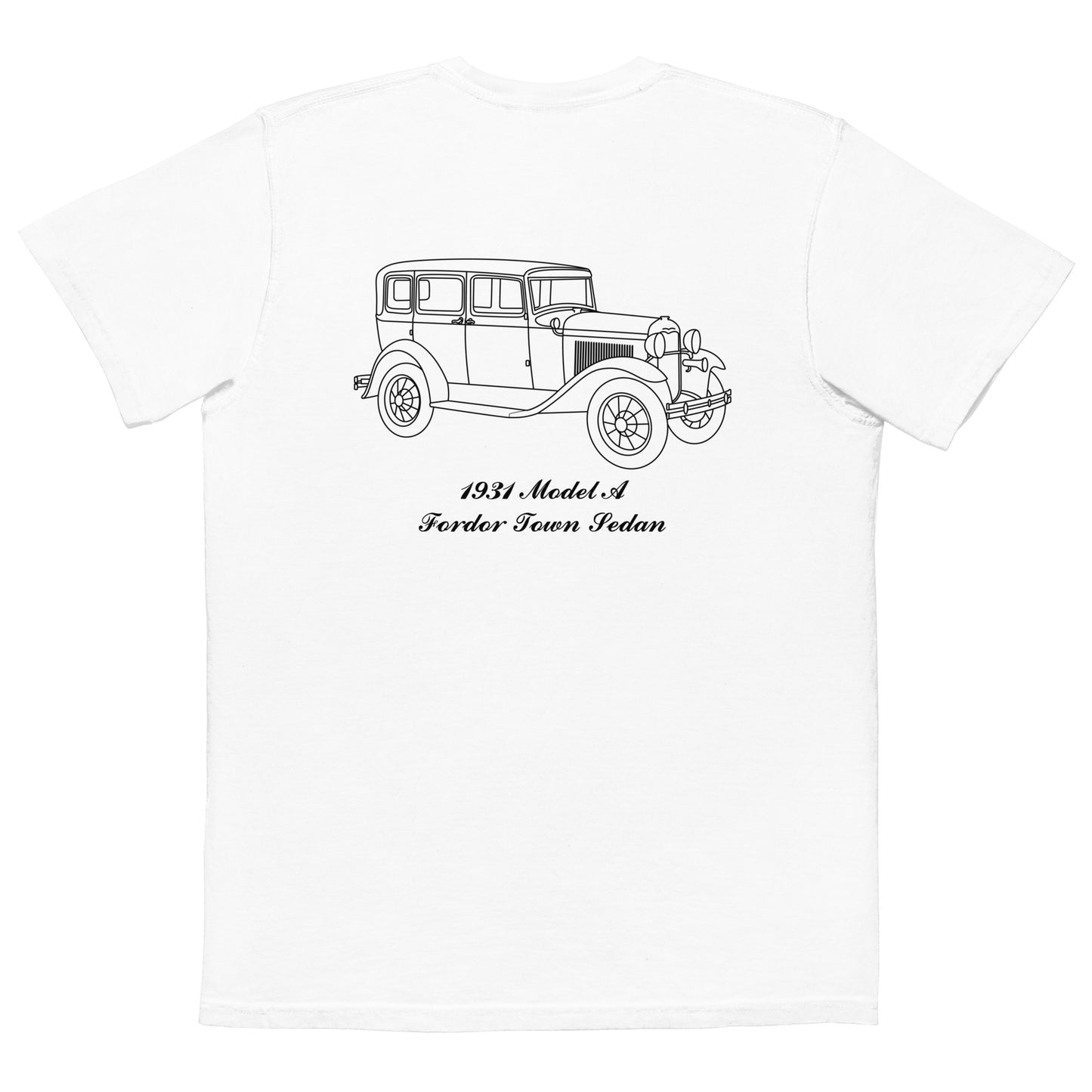 1931 Fordor Town Sedan White Pocket T-Shirt