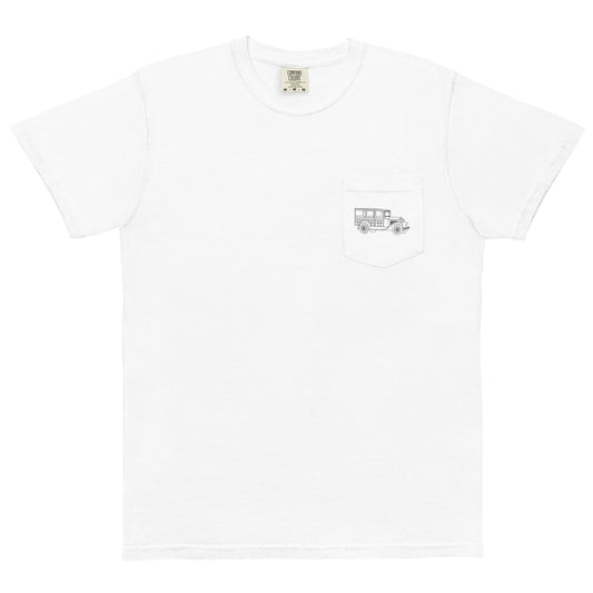 1930 Station Wagon White Pocket T-Shirt