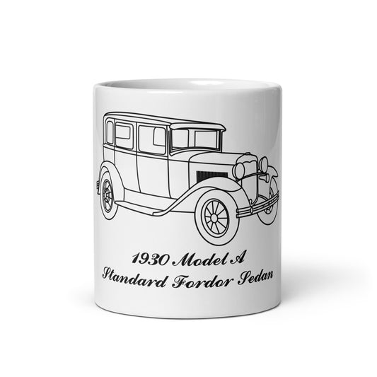 1930 Standard Fordor Sedan White Mug
