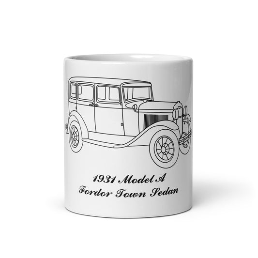 1931 Fordor Town Sedan White Mug