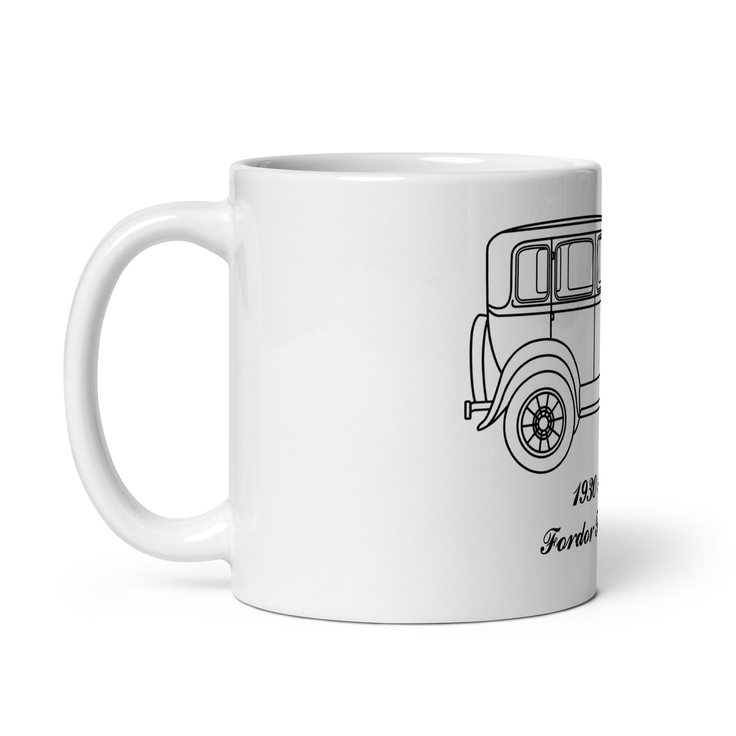 1930 Fordor Town Sedan White Mug