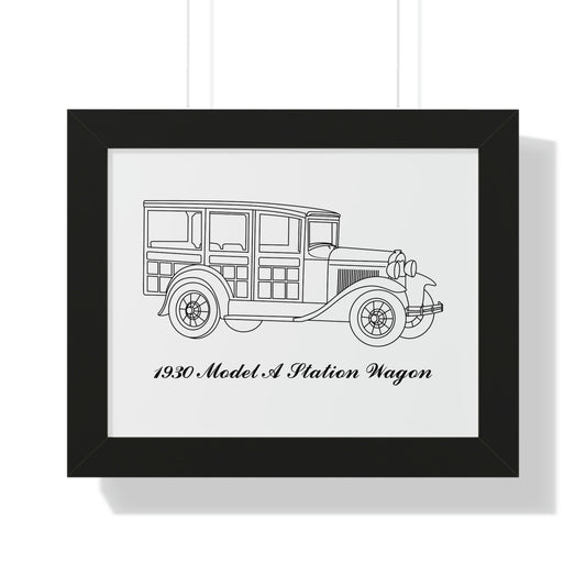 1930 Station Wagon Framed Drawing