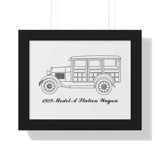 1929 Station Wagon Framed Drawing